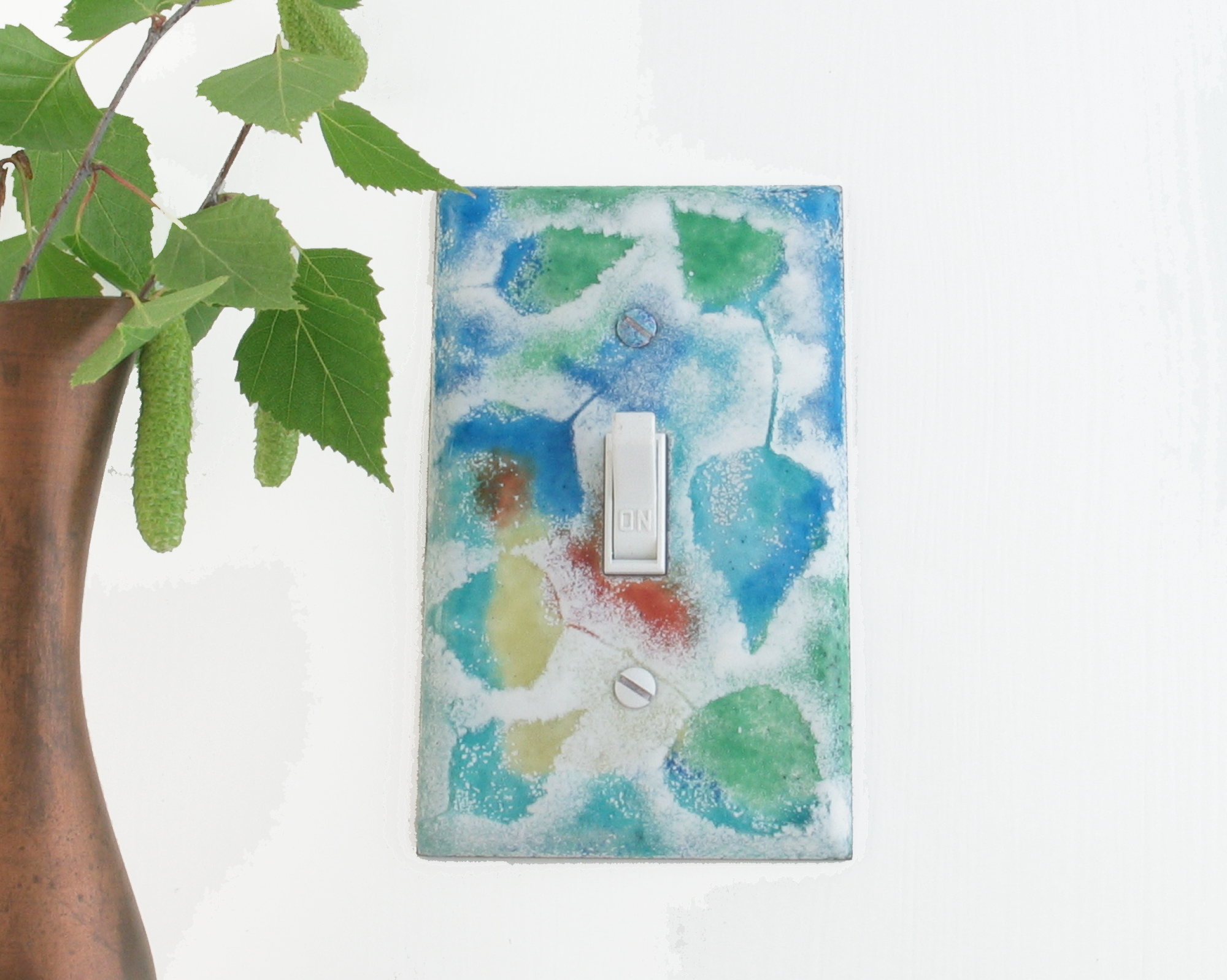 Birch Leaf Memorial single light switch cover plate