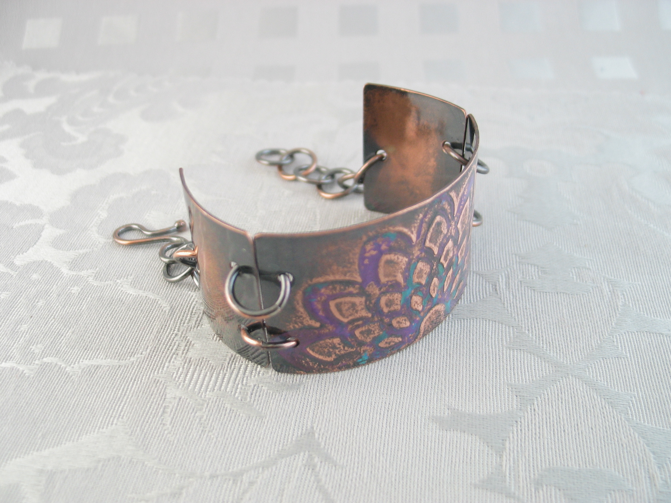 handmade copper bracelet linked panel bracelet